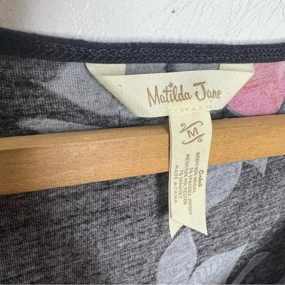 MATILDA JANE Winter Blooms Babydoll Layered Long Sleeve Tunic Blouse - Picture 8 of 11